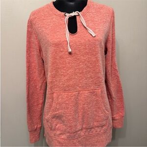 GreenTea Women's Coral Color Sweatshirt with Front Pocket Size L